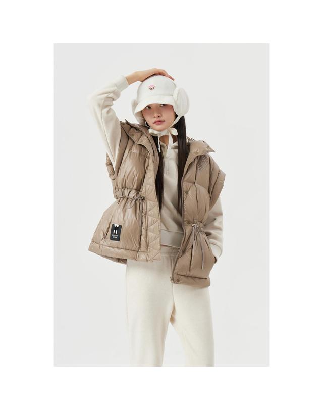 골든베어 (W) Mid Length Down Vest G5VAW25801BRX 착용컷