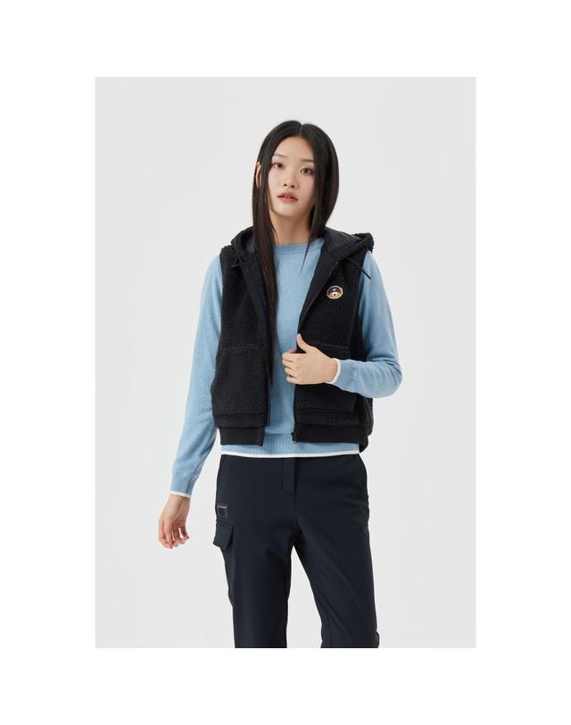 골든베어 (W) Back Graphic Fleece Vest G5VAW25821BKX 착용컷