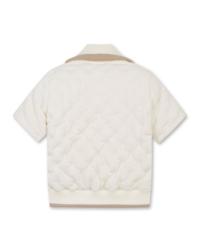 골든베어 (W) Rib Collar Short Sleeve Tube Down Jacket G5UAW25901IVX 착용컷