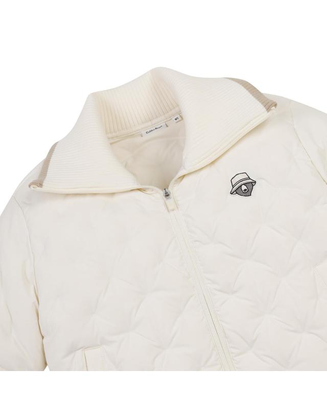 골든베어 (W) Rib Collar Short Sleeve Tube Down Jacket G5UAW25901IVX 착용컷