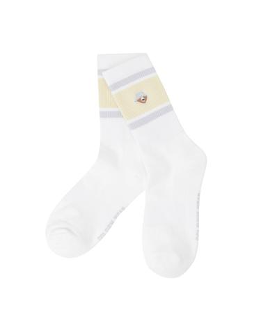 (W)Tri-Color Stripe Mid Socks   G6LAX26112YEX