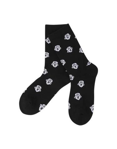 (W) Lettering Jaquard Knee Socks G6LAX26232BKX