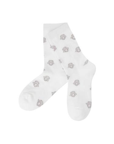 (W) Lettering Jaquard Knee Socks G6LAX26232WHX