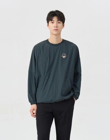 (남성) Crewneck Mesh Lined Woven Pullover G4TAW26006GRX