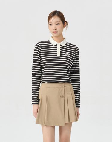 (여성) Striped Ponte Collar T-shirt G5TAW26007BKX