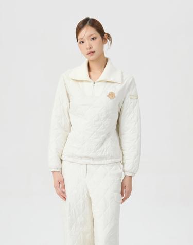 (여성) Quilted V-neck Sweat (SET UP) G5TAW26201IVX
