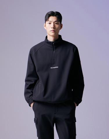 (남성) Brushed Back Woven Patched Half-Zip G4TAW26502BKX