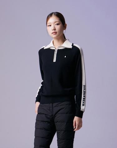 골든베어 (여성) Back Graphic Half Zip Sweater G5WAW26501BKX