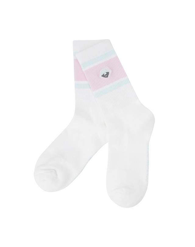 골든베어 (W)Tri-Color Stripe Mid Socks G6LAX26112PIX 착용컷