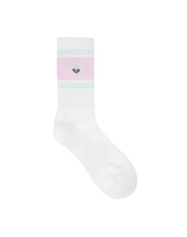골든베어 (W)Tri-Color Stripe Mid Socks G6LAX26112PIX 착용컷