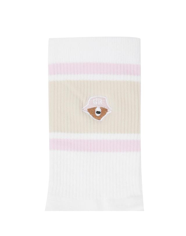 골든베어 (W)Tri-Color Stripe Mid Socks G6LAX26112BEX 착용컷