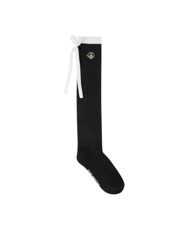 골든베어 (W) Ribbon Tie Knee-Socks G6LAX26242BKX 착용컷