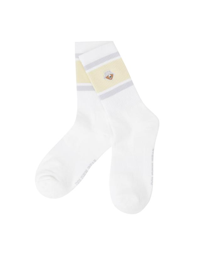 골든베어 (W)Tri-Color Stripe Mid Socks G6LAX26112YEX 착용컷