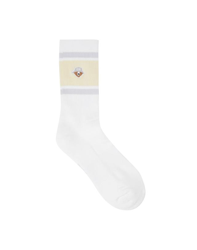 골든베어 (W)Tri-Color Stripe Mid Socks G6LAX26112YEX 착용컷