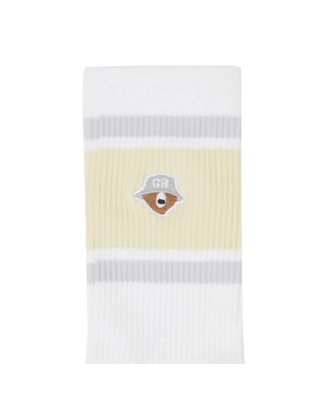 골든베어 (W)Tri-Color Stripe Mid Socks G6LAX26112YEX 착용컷