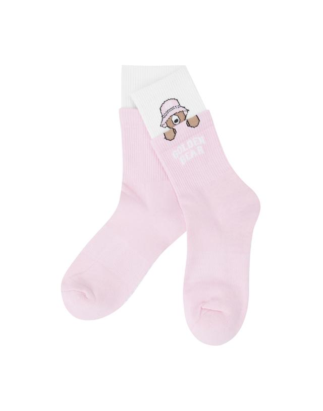 골든베어 (W) Layered Bucket Bear Mid Socks G6LAX26222PIX 착용컷