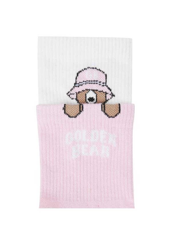 골든베어 (W) Layered Bucket Bear Mid Socks G6LAX26222PIX 착용컷