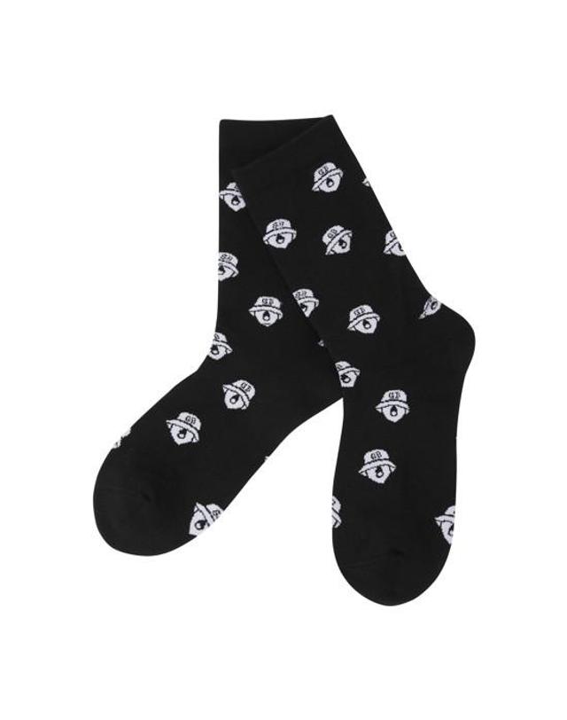 골든베어 (W) Lettering Jaquard Knee Socks G6LAX26232BKX 착용컷