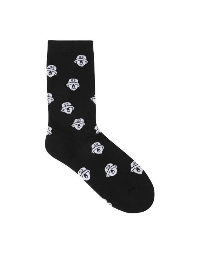 골든베어 (W) Lettering Jaquard Knee Socks G6LAX26232BKX 착용컷