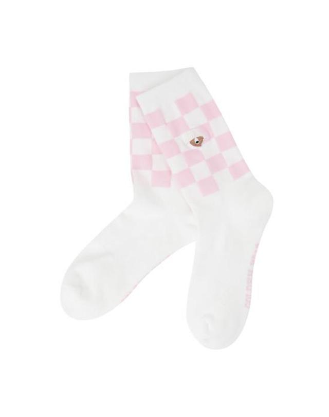 골든베어 (W) Checkerboard Mid Socks G6LAX26312PIX 착용컷