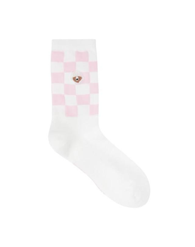 골든베어 (W) Checkerboard Mid Socks G6LAX26312PIX 착용컷