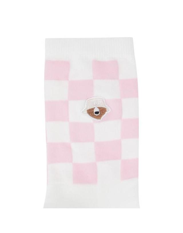 골든베어 (W) Checkerboard Mid Socks G6LAX26312PIX 착용컷
