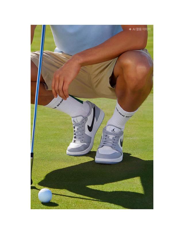골든베어 (M) Back line Color Lettering Mid Socks G6LAX26305GRX 착용컷