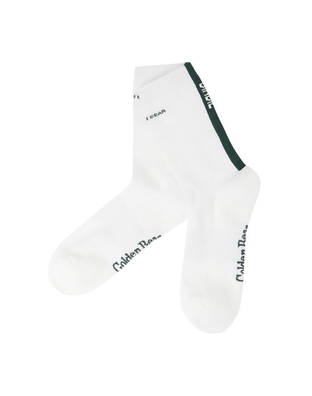 골든베어 (M) Back line Color Lettering Mid Socks G6LAX26305GRX 착용컷