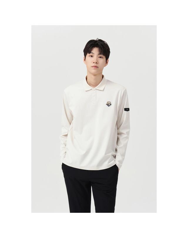 골든베어 (공용) Polo Collar Essential LS T-shirt G4TAW26001BEX 착용컷