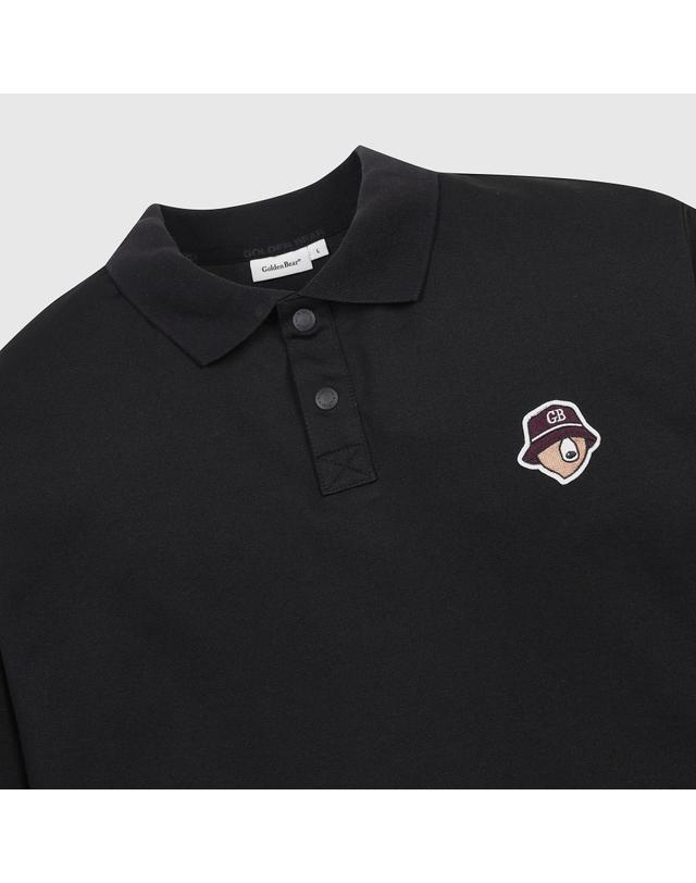 골든베어 (공용) Polo Collar Essential LS T-shirt G4TAW26001BKX 착용컷