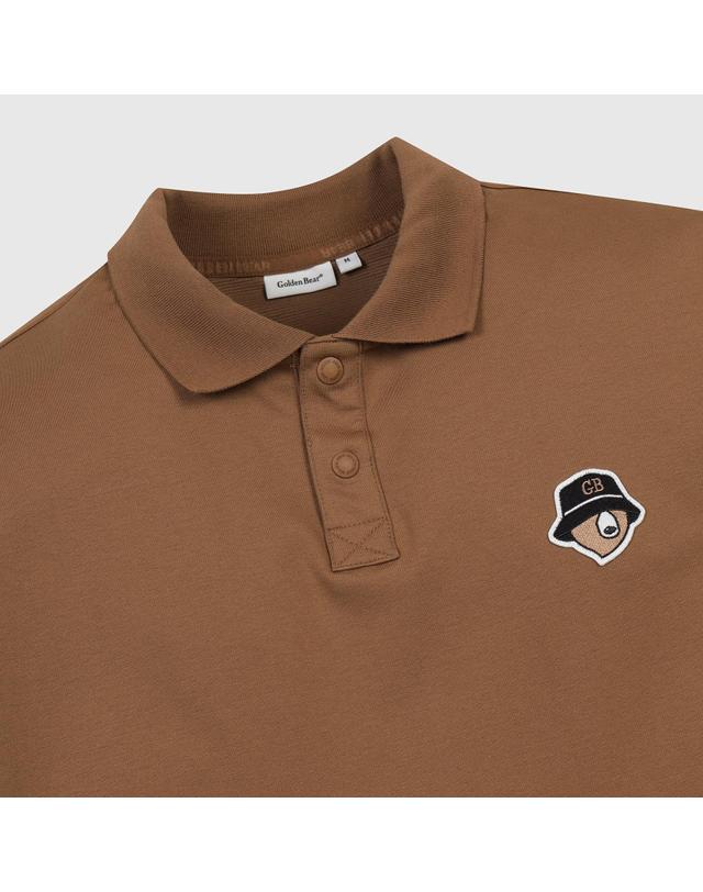 골든베어 (공용) Polo Collar Essential LS T-shirt G4TAW26001BRX 착용컷