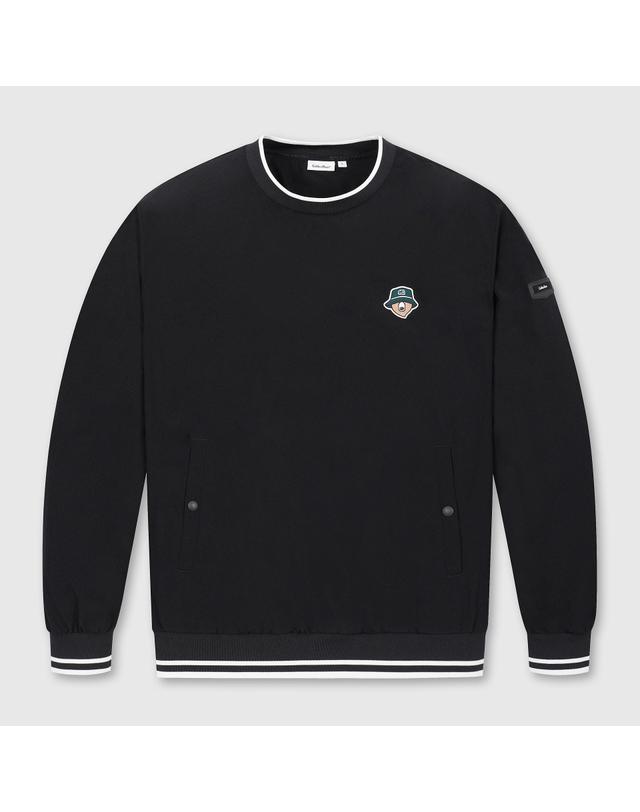 골든베어 (남성) Essential Crewneck Woven Pullover G4TAW26003BKX 착용컷