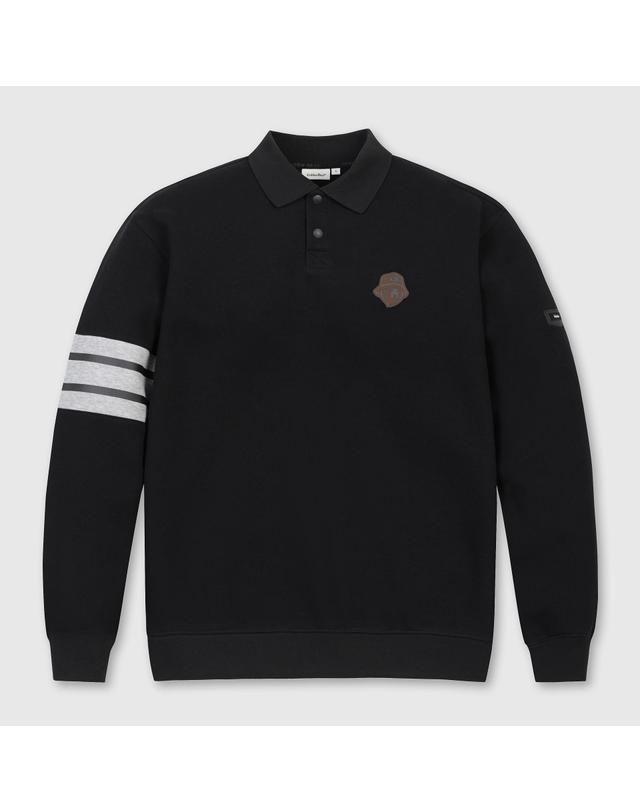 골든베어 (남성) Border Line Sleeves Collar Sweatshirt G4TAW26201BKX 착용컷