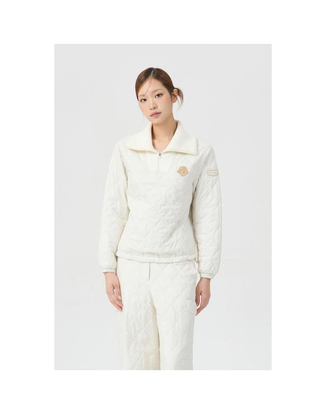 골든베어 (여성) Quilted V-neck Sweat (SET UP) G5TAW26201IVX 착용컷