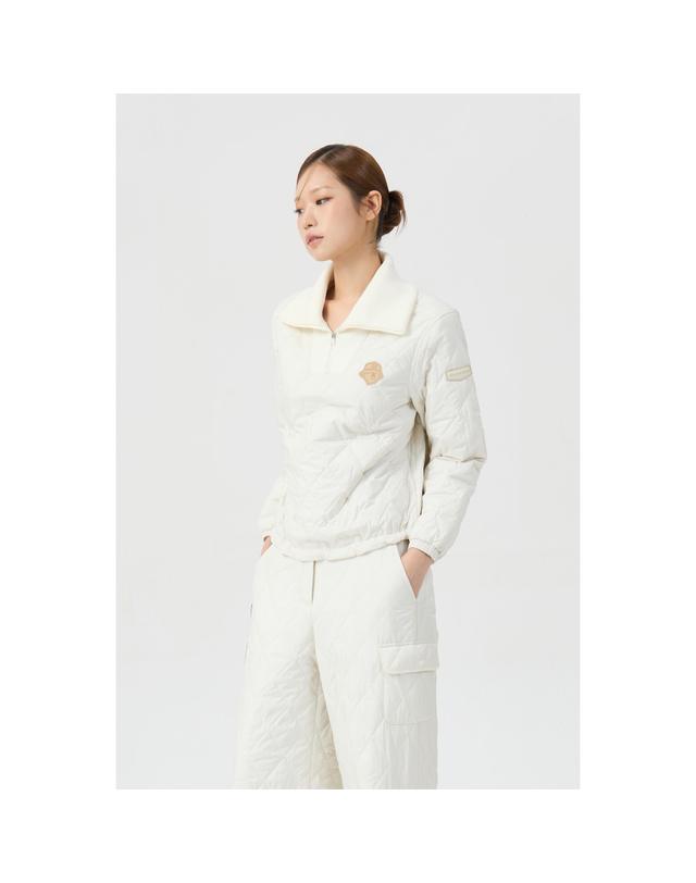 골든베어 (여성) Quilted V-neck Sweat (SET UP) G5TAW26201IVX 착용컷