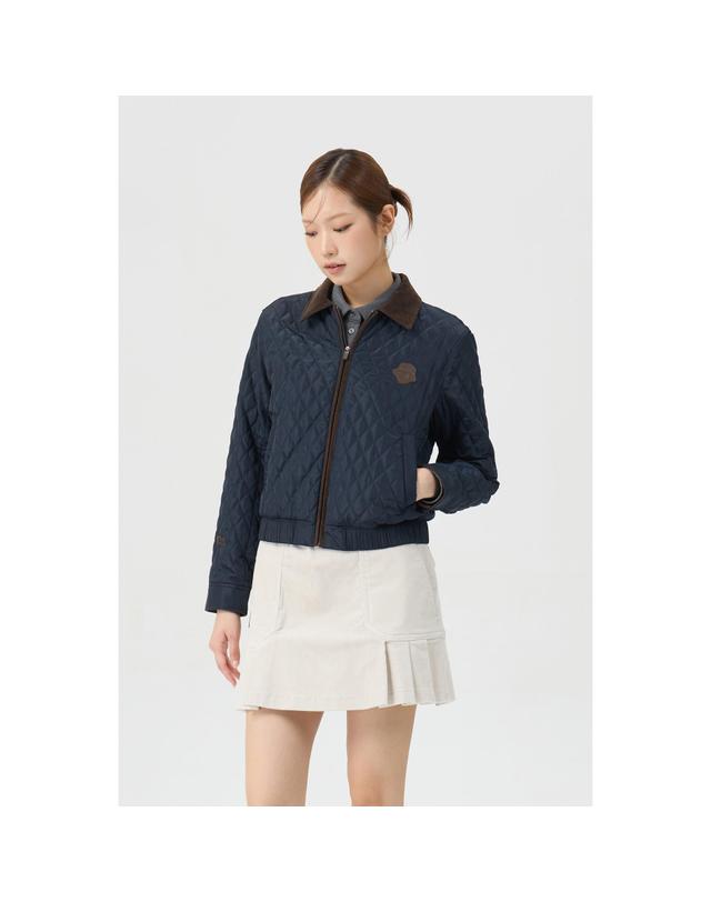 골든베어 (여성) Corduroy Collar Quilted Zip-up Jumper G5UAW26003NYX 착용컷