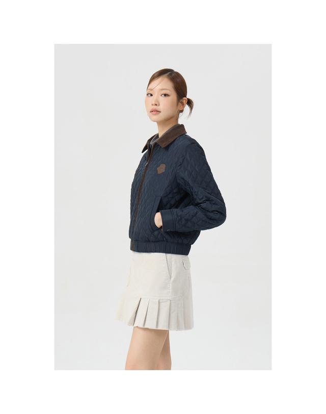 골든베어 (여성) Corduroy Collar Quilted Zip-up Jumper G5UAW26003NYX 착용컷