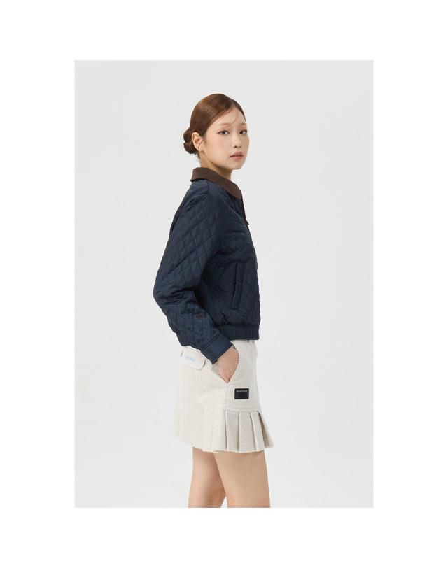 골든베어 (여성) Corduroy Collar Quilted Zip-up Jumper G5UAW26003NYX 착용컷