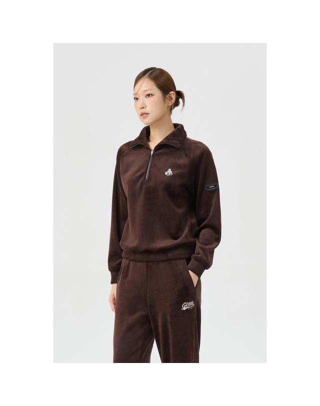 골든베어 (여성) Velour Raglan Half Zip-up (SET UP) G5TAW26203BRX 착용컷