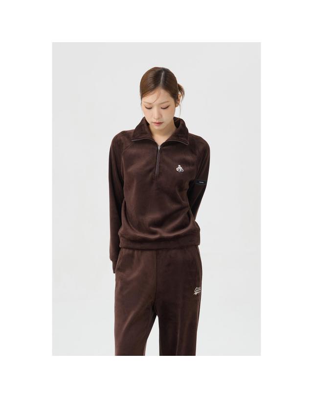 골든베어 (여성) Velour Raglan Half Zip-up (SET UP) G5TAW26203BRX 착용컷