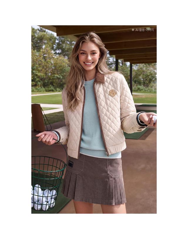 골든베어 (여성) Corduroy Pleats Culotte G5KCW26202BRX 착용컷