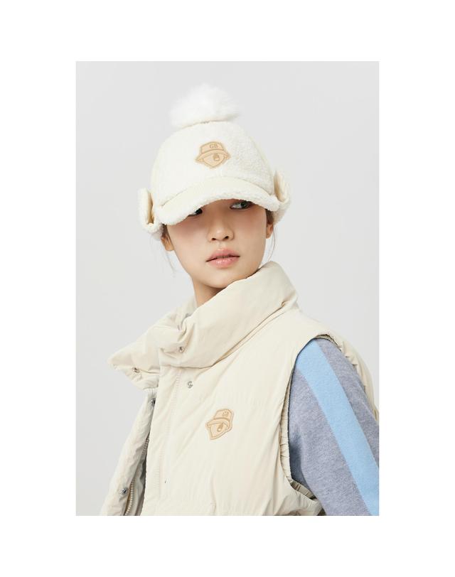 골든베어 (여성) Corduroy Fleece Hybrid Winter Cap G6RAX26402IVX 착용컷