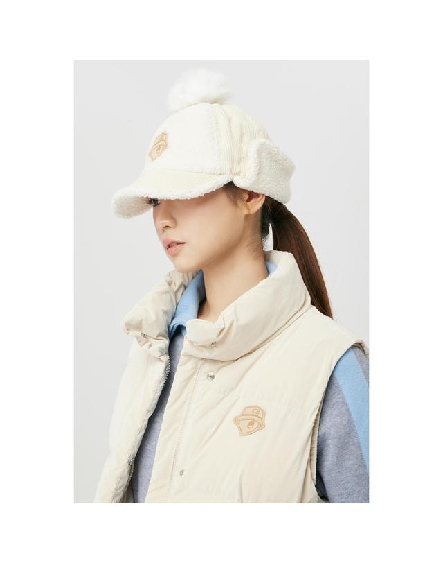 골든베어 (여성) Corduroy Fleece Hybrid Winter Cap G6RAX26402IVX 착용컷