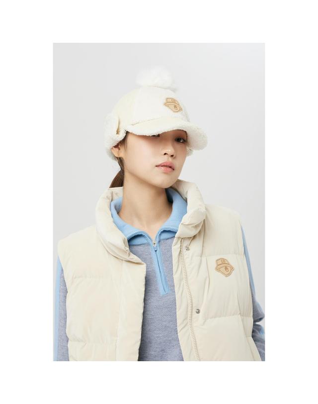 골든베어 (여성) Corduroy Fleece Hybrid Winter Cap G6RAX26402IVX 착용컷