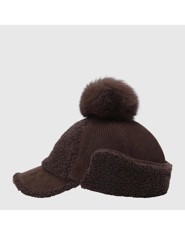 골든베어 (여성) Corduroy Fleece Hybrid Winter Cap G6RAX26402BRX 착용컷