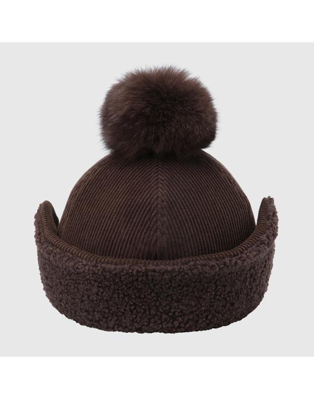 골든베어 (여성) Corduroy Fleece Hybrid Winter Cap G6RAX26402BRX 착용컷