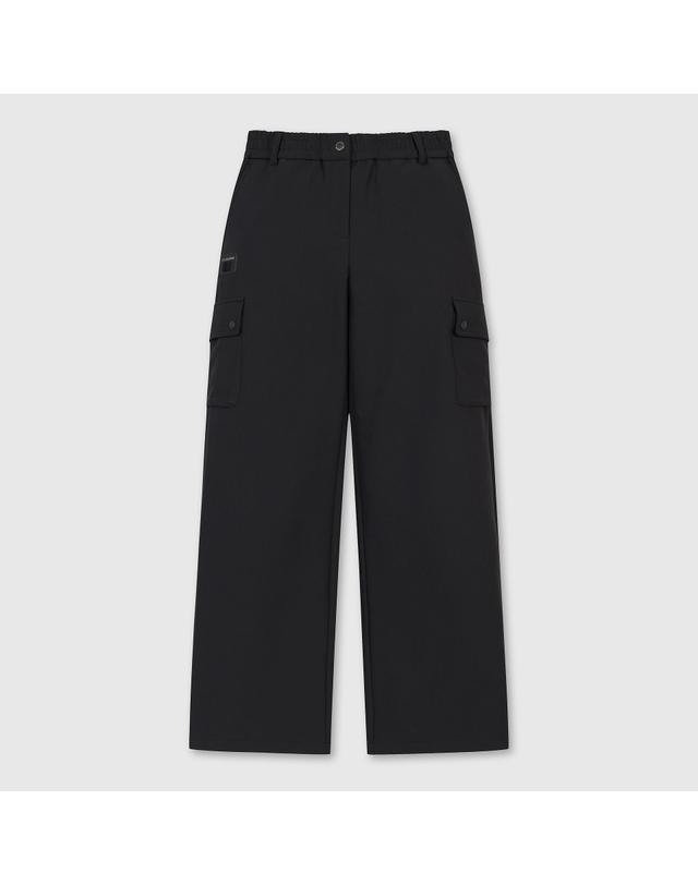 골든베어 (여성) Brushed Semi Wide Pants G5PAW26206BKX 착용컷