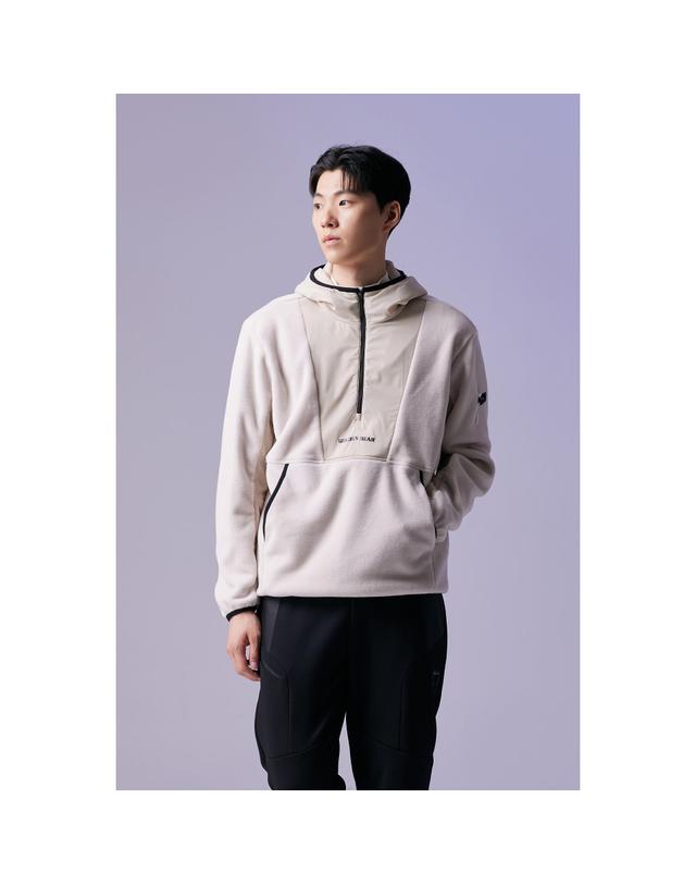 골든베어 (남성) Woven Fleece Hybrid Half-Zip Hoody G4TAW26503BEX 착용컷