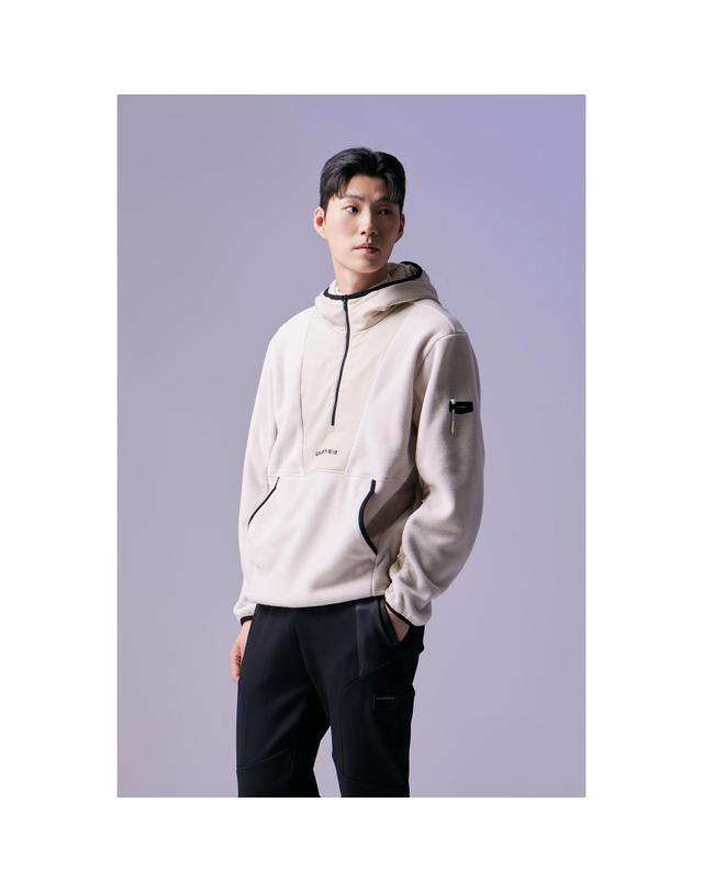 골든베어 (남성) Woven Fleece Hybrid Half-Zip Hoody G4TAW26503BEX 착용컷