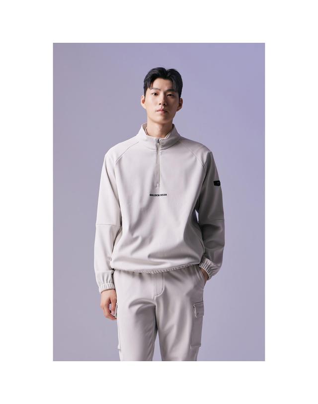 골든베어 (남성) Brushed Back Woven Patched Half-Zip G4TAW26502BEX 착용컷
